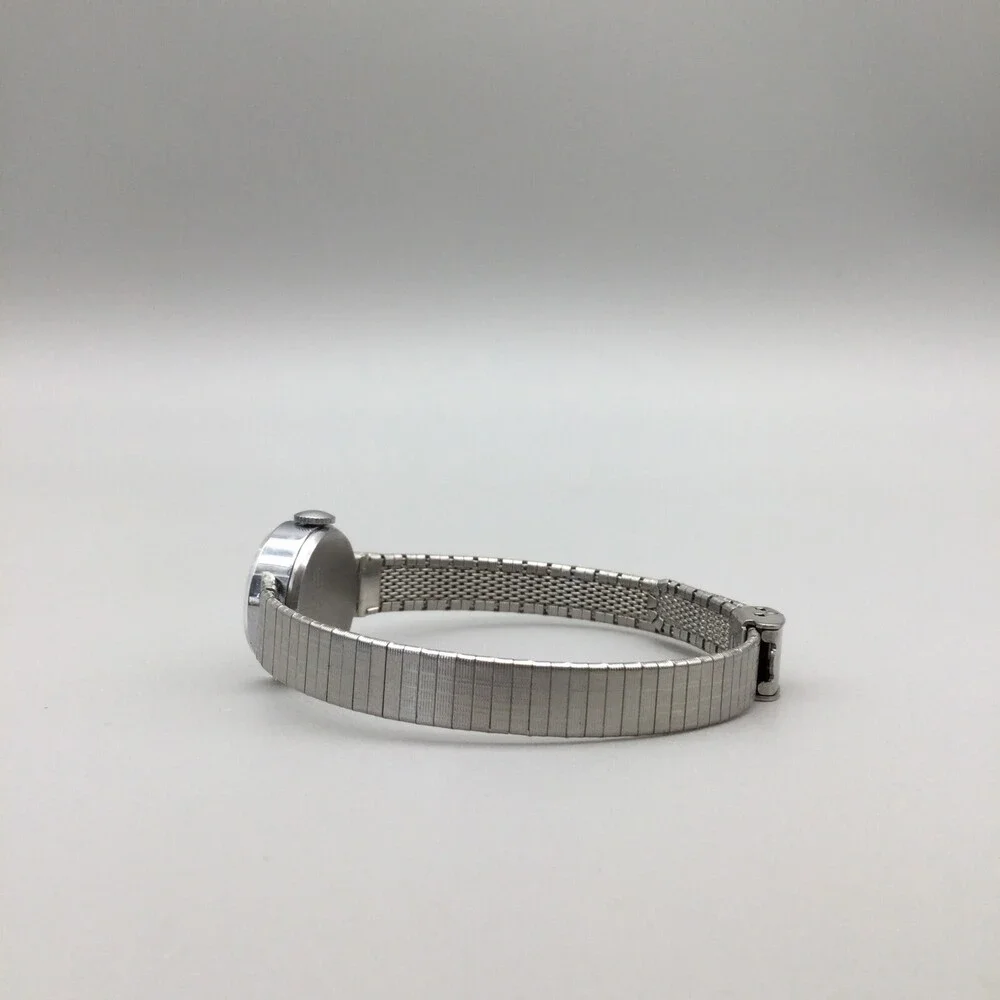 Vtg Timex Watch Women 18mm Silver Tone Manual Wind 6.25